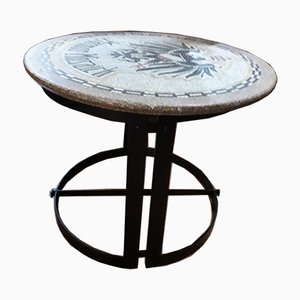 Vintage Round Mosaic Top Coffee Table-AKA-688903