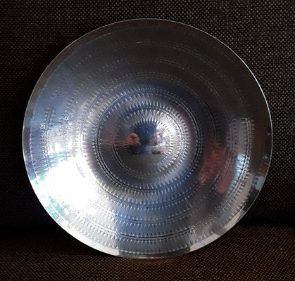 Vintage Round Silver-Plated Brass Plate from WMF, 1960s-HOI-722568