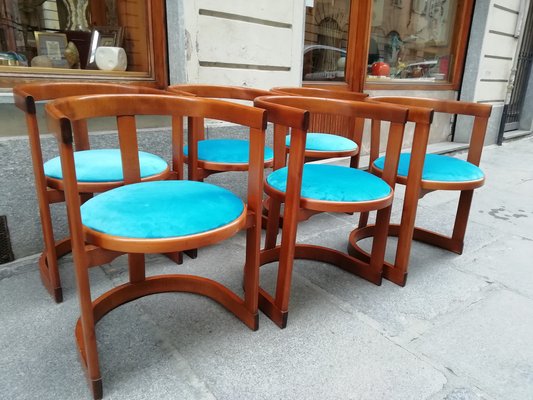 Vintage Rounded Dining Chairs, 1960s, Set of 6-HNE-1819167