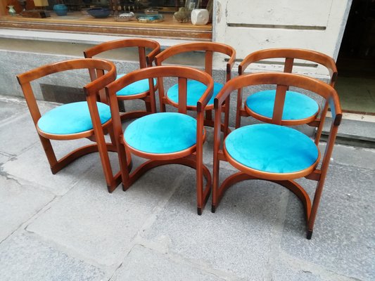 Vintage Rounded Dining Chairs, 1960s, Set of 6-HNE-1819167