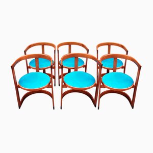 Vintage Rounded Dining Chairs, 1960s, Set of 6-HNE-1819167