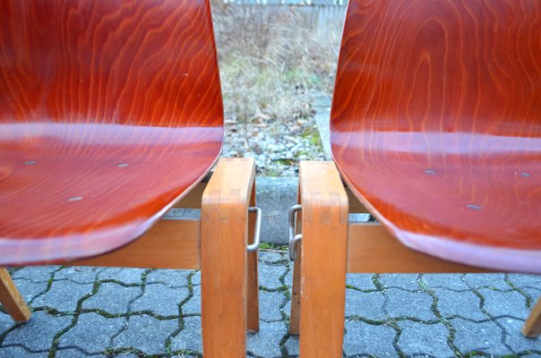 Vintage Royal Bentwood & Plywood Stacking Chairs, 1960s, Set of 4-UF-1383553