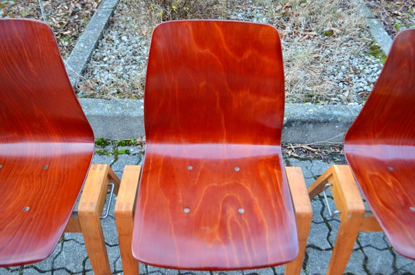 Vintage Royal Bentwood & Plywood Stacking Chairs, 1960s, Set of 4-UF-1383553