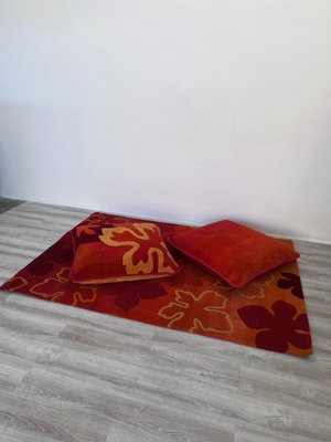 Vintage Rug with Two Cushions, 1970s, Set of 3-GTS-1770838