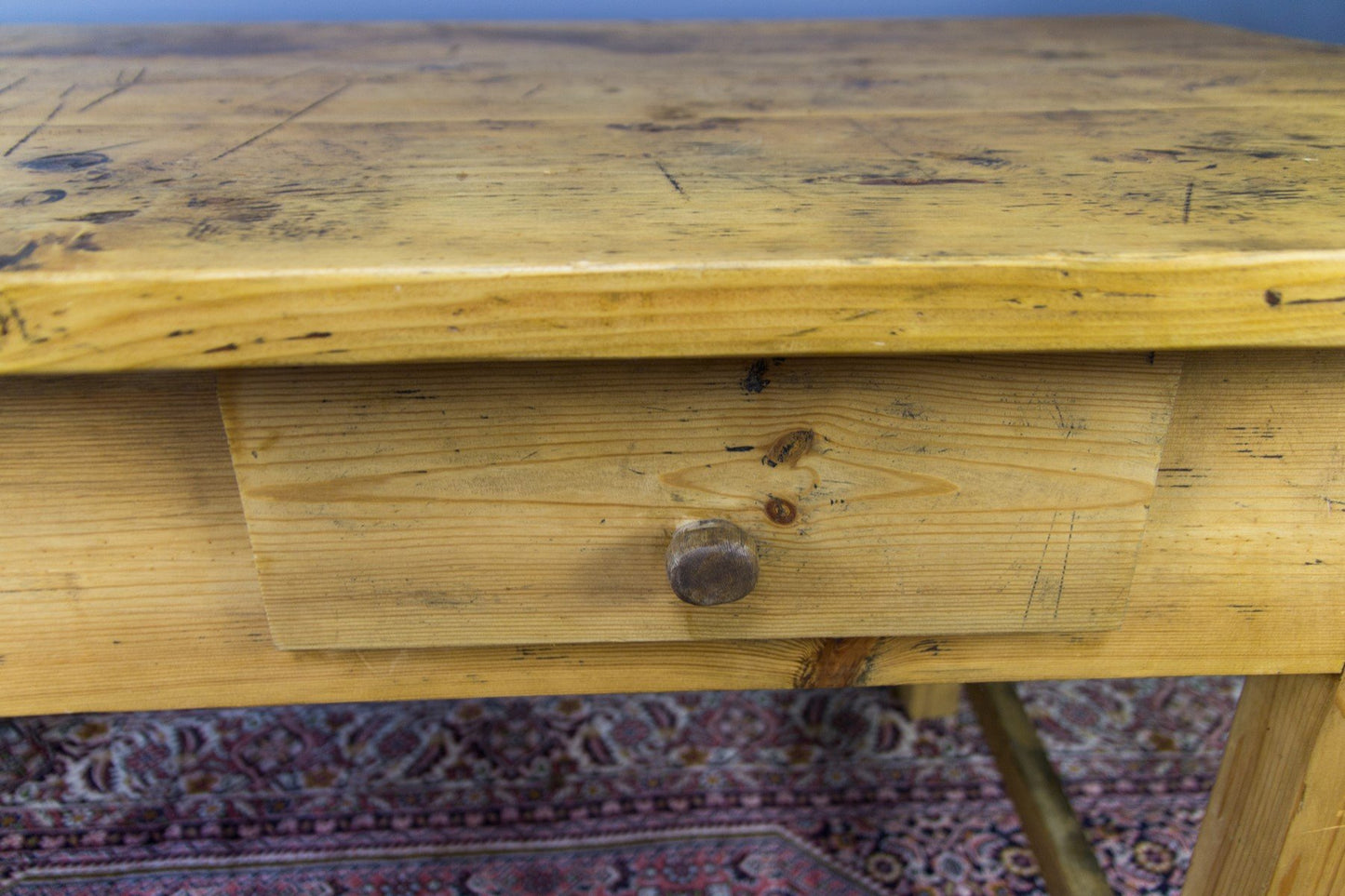 Vintage Rustic Baltic Pine Dining Table, 1930s