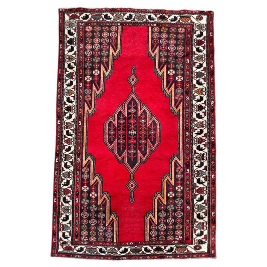 Vintage Rustic Mazlaghan Rug, 1950s