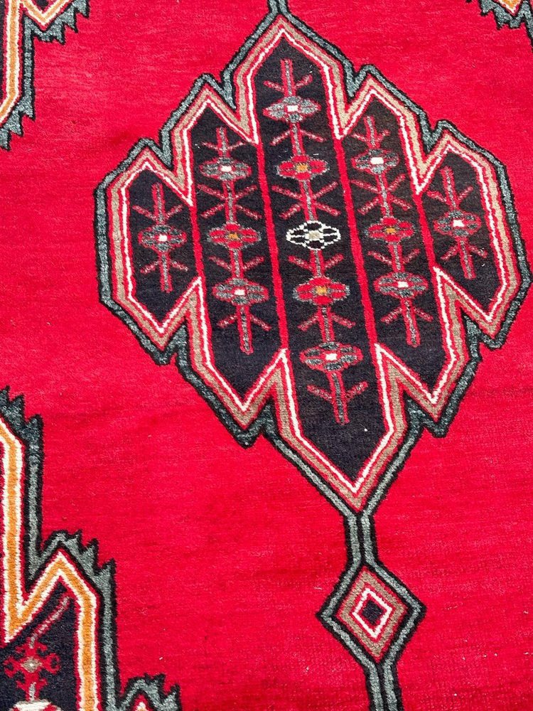 Vintage Rustic Mazlaghan Rug, 1950s