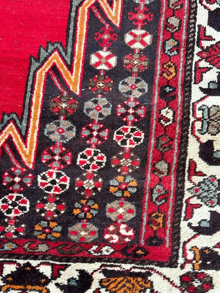 Vintage Rustic Mazlaghan Rug, 1950s