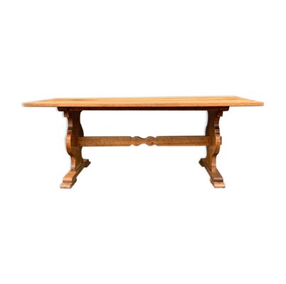 Vintage Rustic Oak Farm Table, 1950s-VBM-1094526