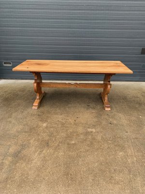 Vintage Rustic Oak Farm Table, 1950s-VBM-1094526