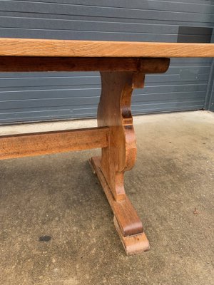 Vintage Rustic Oak Farm Table, 1950s-VBM-1094526