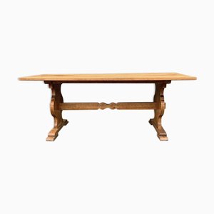 Vintage Rustic Oak Farm Table, 1950s-VBM-1094526