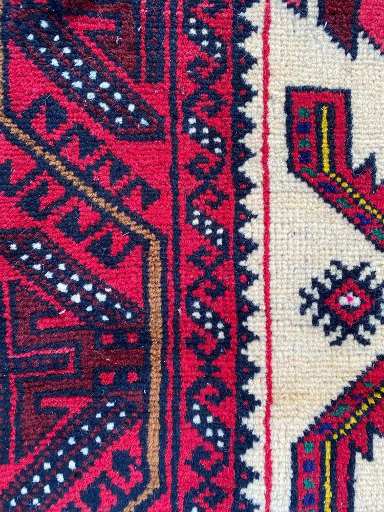 Vintage Rustic Wool Belutch Rug, 1980s