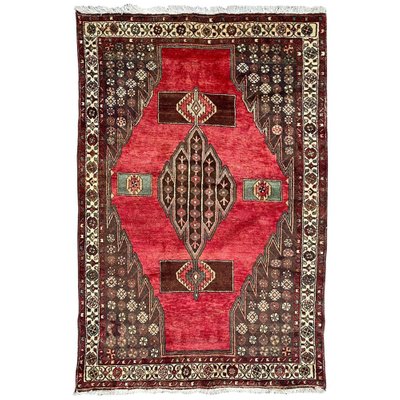 Vintage Rustic Wool Hamadan Rug, 1950s-YMM-1061788