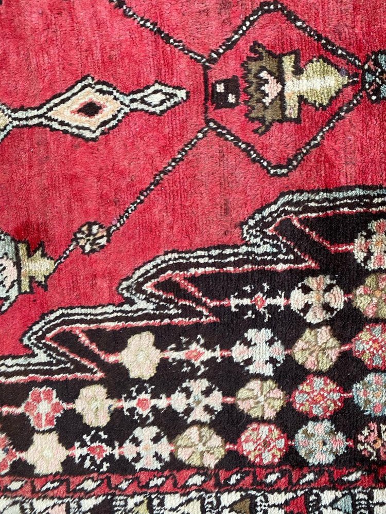 Vintage Rustic Wool Mazlaghan Rug, 1950s