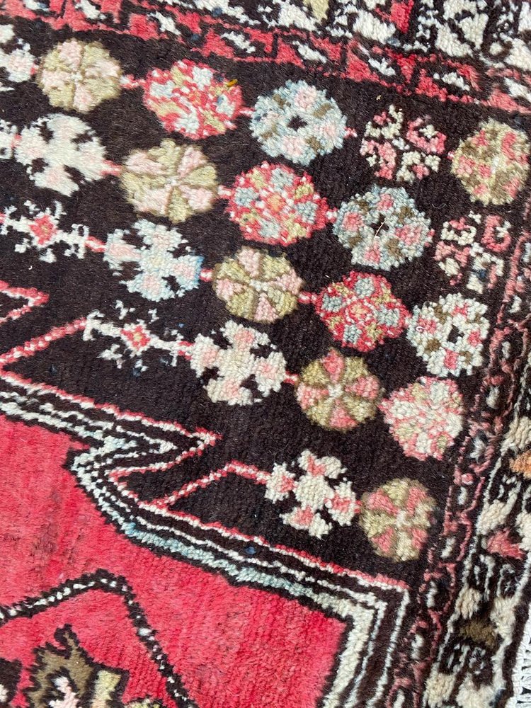 Vintage Rustic Wool Mazlaghan Rug, 1950s