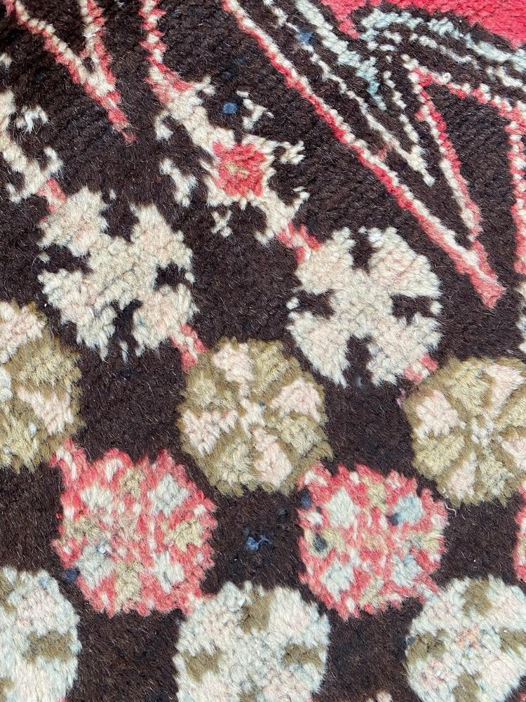 Vintage Rustic Wool Mazlaghan Rug, 1950s