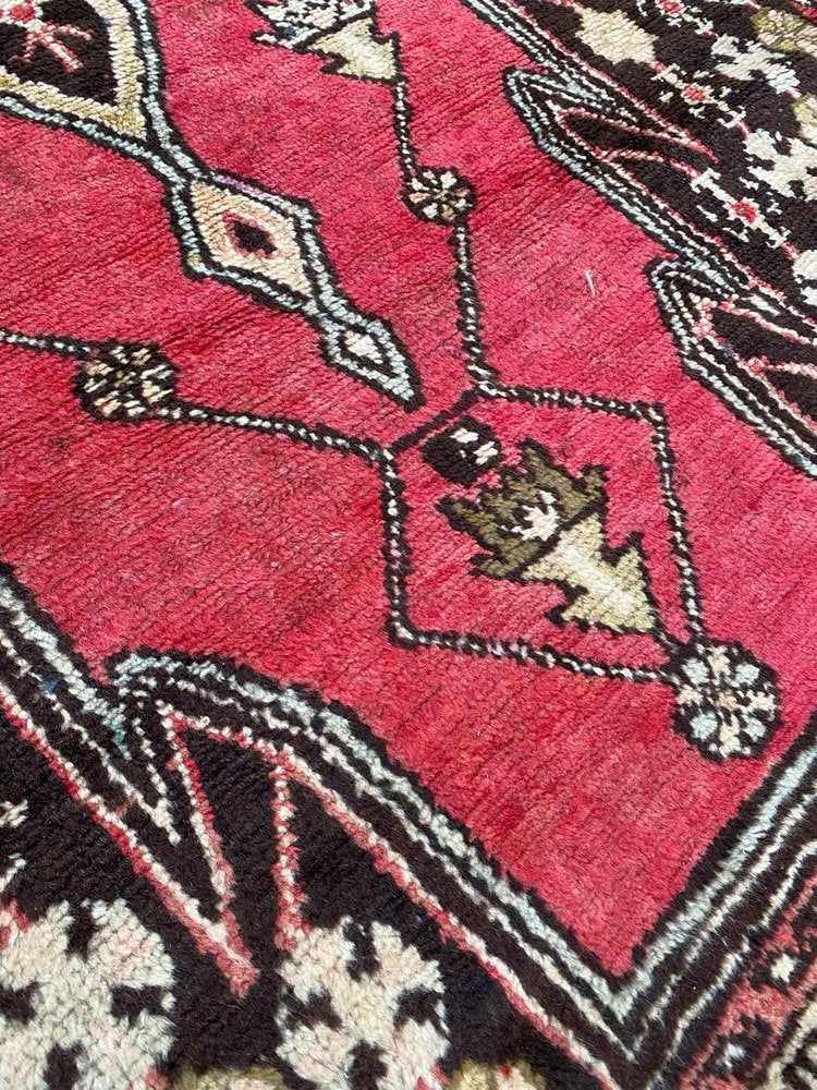 Vintage Rustic Wool Mazlaghan Rug, 1950s