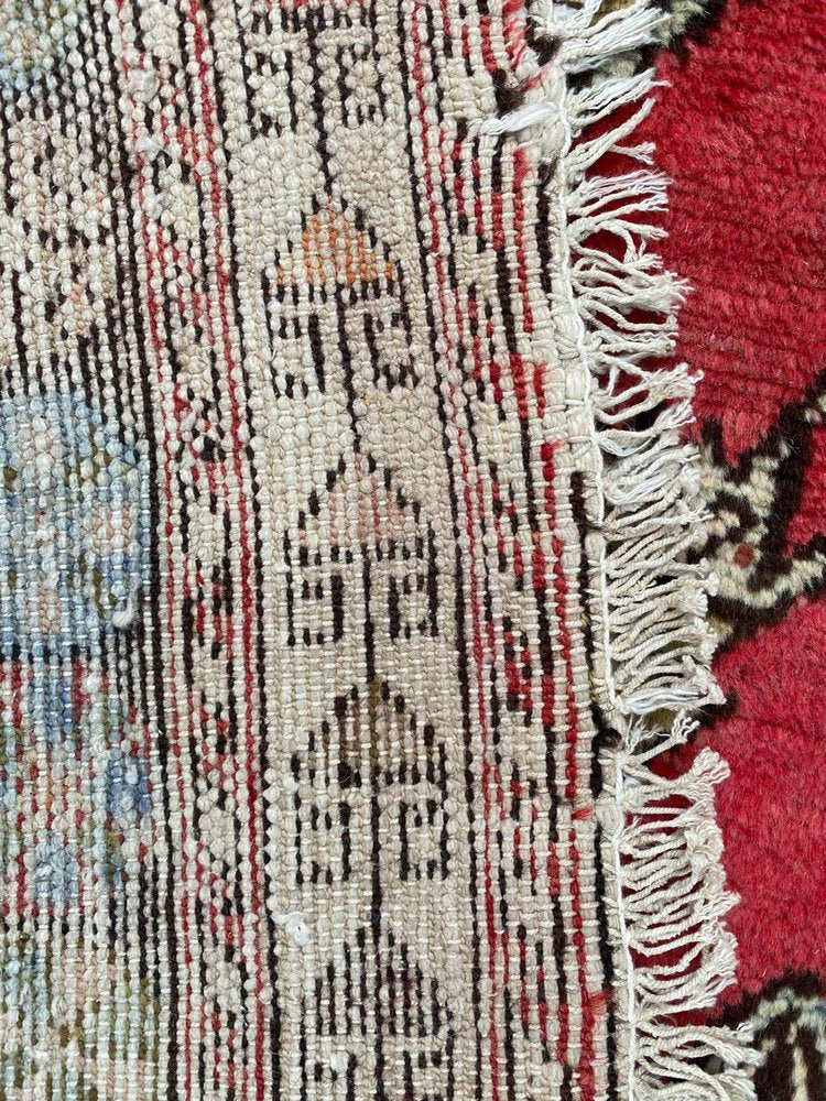 Vintage Rustic Wool Mazlaghan Rug, 1950s