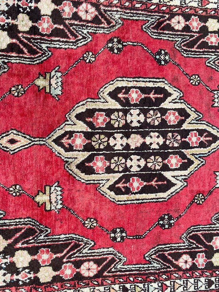 Vintage Rustic Wool Mazlaghan Rug, 1950s