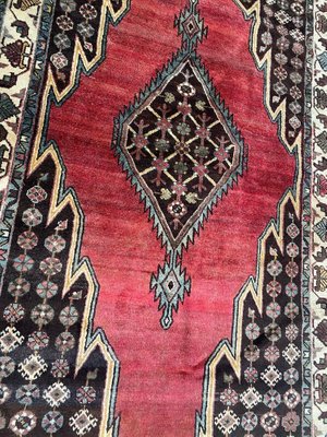 Vintage Rustic Wool Rug, 1950s-YMM-1062273