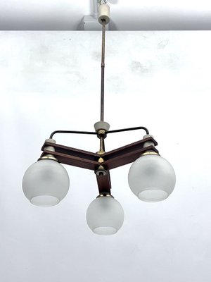 Vintage Satin Glass Chandelier, Italy, 1950s-OT-1699917