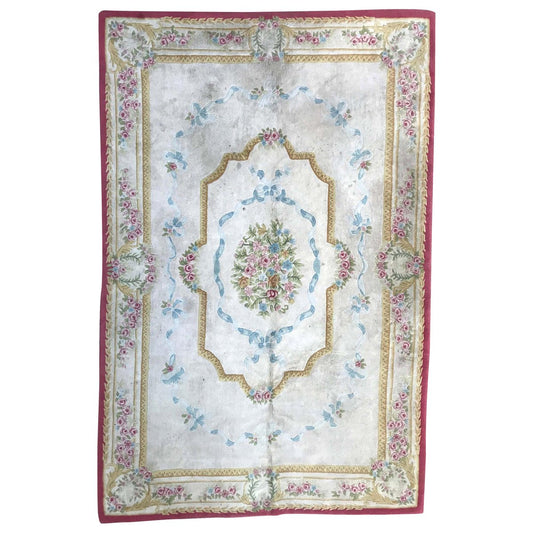 Vintage Savonnerie Style Hand Tufted Rug