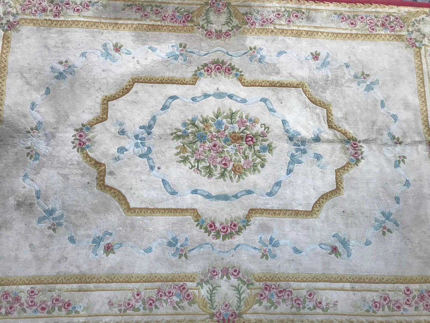 Vintage Savonnerie Style Hand Tufted Rug