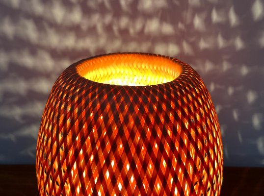 Vintage Scandinavian Bamboo and Wood Table Lamp, 1970s-UAH-1792192