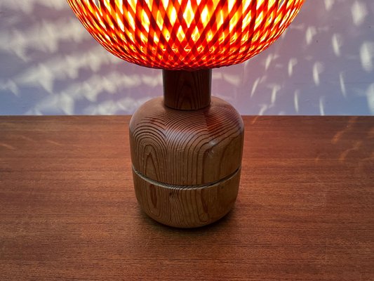 Vintage Scandinavian Bamboo and Wood Table Lamp, 1970s-UAH-1792192