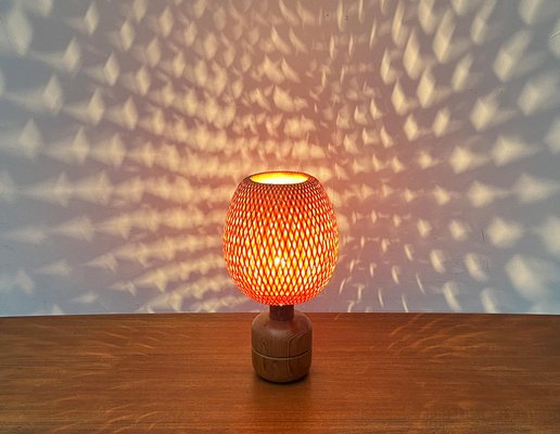 Vintage Scandinavian Bamboo and Wood Table Lamp, 1970s-UAH-1792192