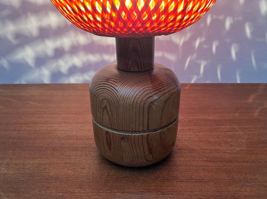 Vintage Scandinavian Bamboo and Wood Table Lamp, 1970s-UAH-1792192