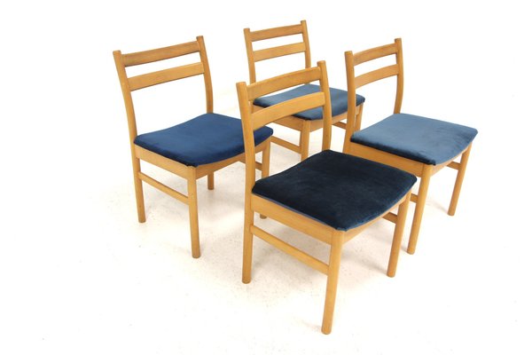 Vintage Scandinavian Beech Chairs, 1960, Set of 4-GEK-1774465