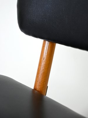 Vintage Scandinavian Black Leather Chair, 1950s-QWP-1420759