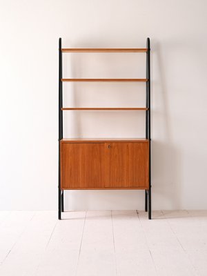 Vintage Scandinavian Bookcase in Teak Wood, 1960s-QWP-2035436