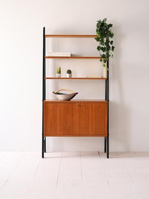 Vintage Scandinavian Bookcase in Teak Wood, 1960s-QWP-2035436