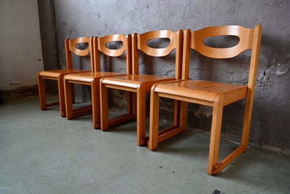 Vintage Scandinavian Chairs in Stackable Wood, Set of 8-AIU-1780586