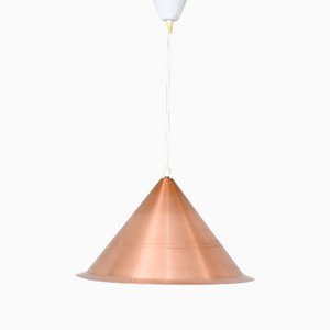 Vintage Scandinavian Copper Pendant Lamp, 1960s-QWP-2035870