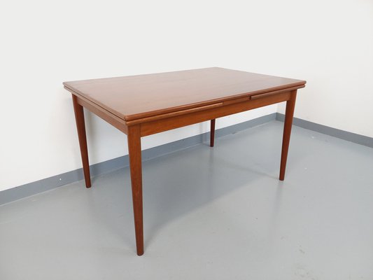 Vintage Scandinavian Dining Table in Teak with Extensions, 1960s-AHO-1805247