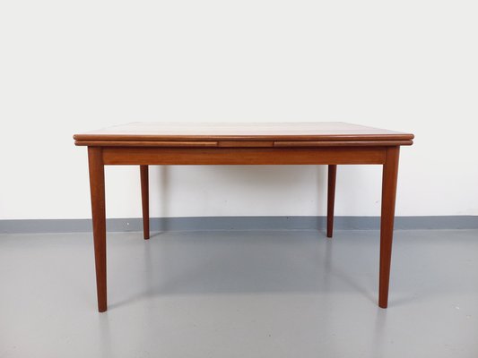 Vintage Scandinavian Dining Table in Teak with Extensions, 1960s-AHO-1805247