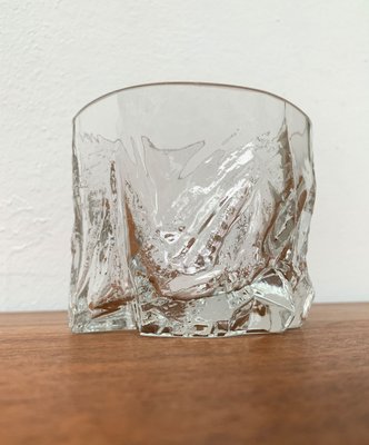 Vintage Scandinavian Ice Glass Vase, 1970s-UAH-1348010