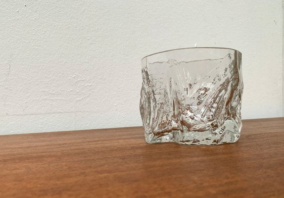 Vintage Scandinavian Ice Glass Vase, 1970s-UAH-1348010