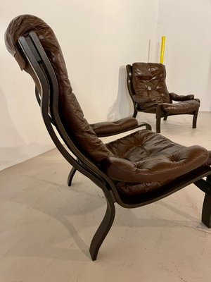 Vintage Scandinavian Leather Lounge Chair, 1970s-WID-1134082