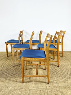 Vintage Scandinavian Oak Chairs, 1960, Set of 6-PLK-2022779