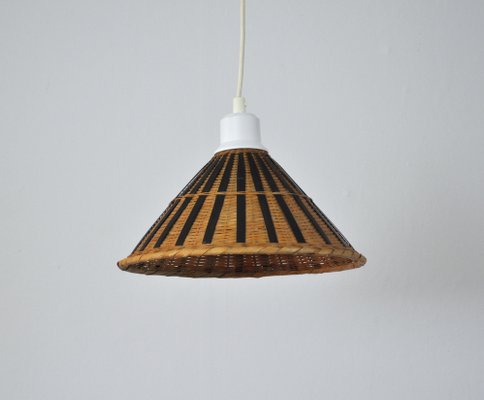 Vintage Scandinavian Rattan Pendant, 1960s-HPQ-1292940