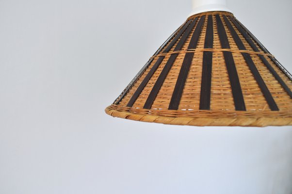 Vintage Scandinavian Rattan Pendant, 1960s-HPQ-1292940