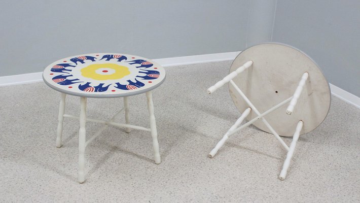 Vintage Scandinavian Round Coffee Tables, 1960s, Set of 2-ZQ-1289537