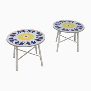 Vintage Scandinavian Round Coffee Tables, 1960s, Set of 2-ZQ-1289537