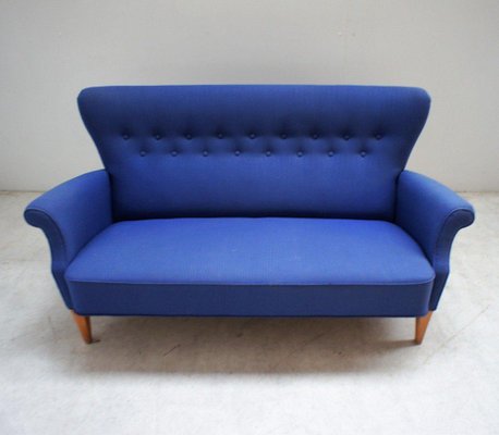 Vintage Scandinavian Sofa in Blue Fabric by Fritz Hansen-JG-1259962