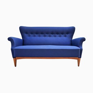 Vintage Scandinavian Sofa in Blue Fabric by Fritz Hansen-JG-1259962